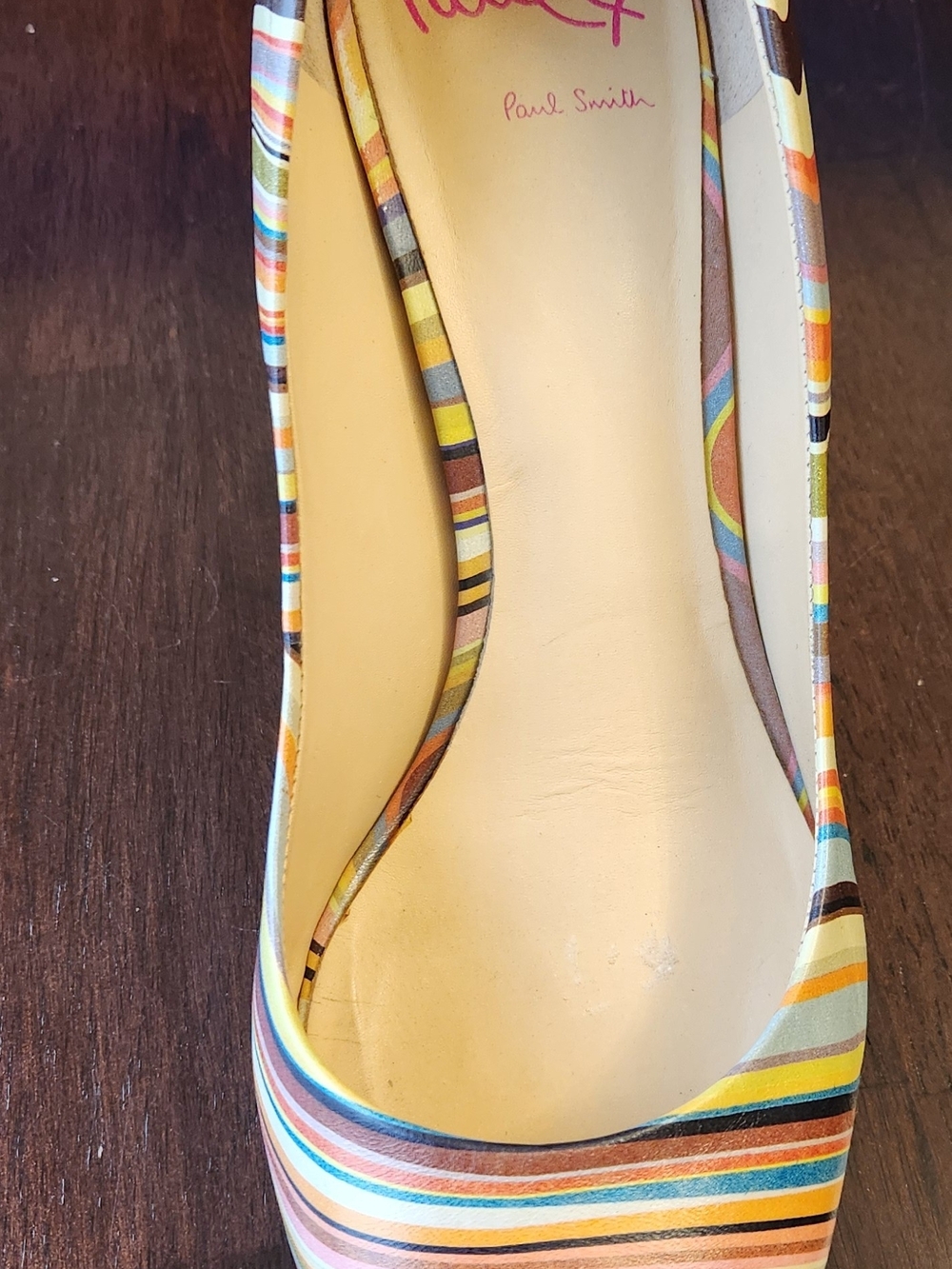 Striped Multicolour Pointed-Toe Heels - Picture 2 of 8